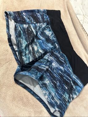 Lululemon Shorts with Blue Wave Print